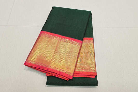 Bottle Green Kanjivaram Silk Saree SS5974