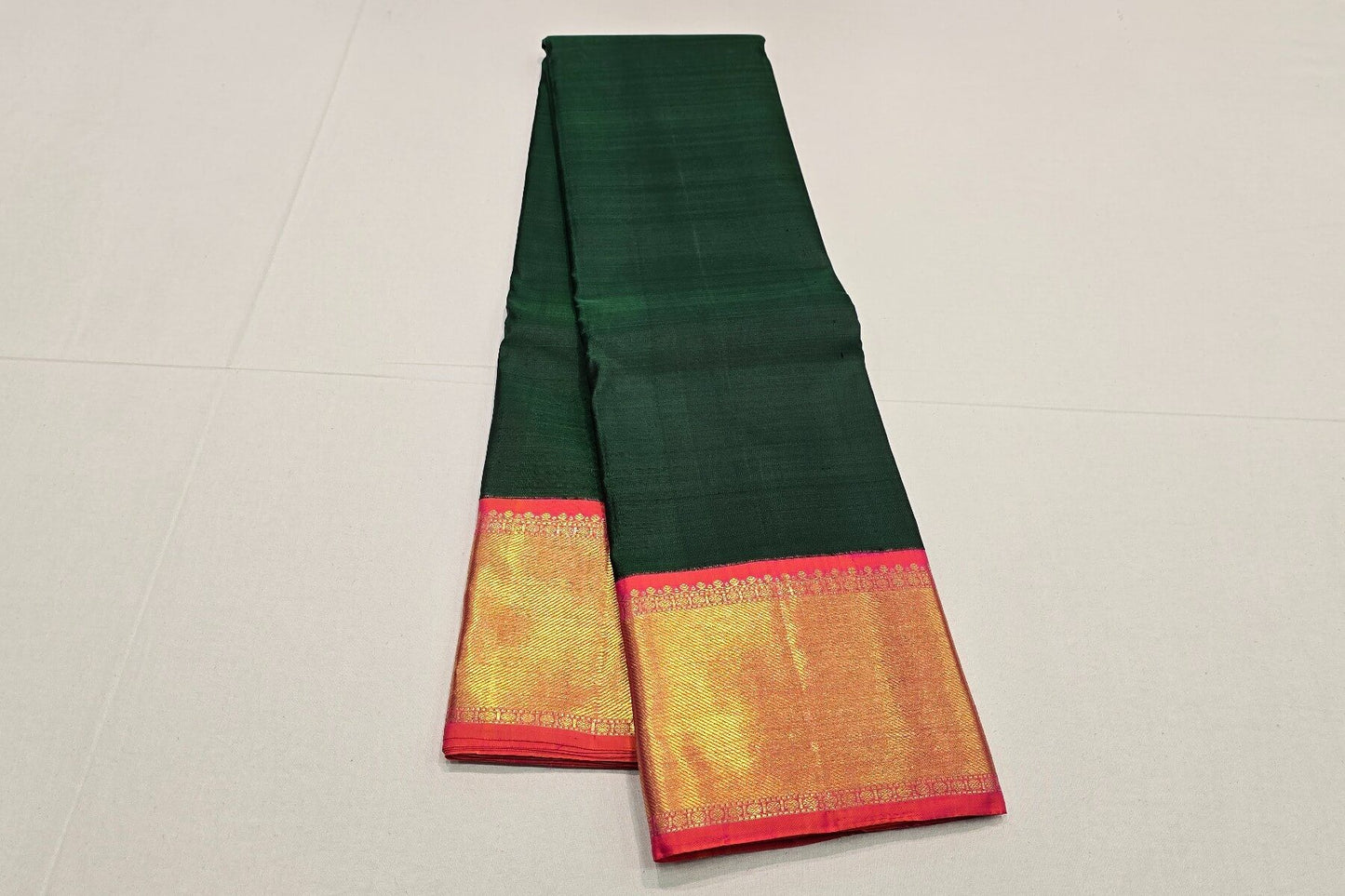 Bottle Green Kanjivaram Silk Saree SS5974