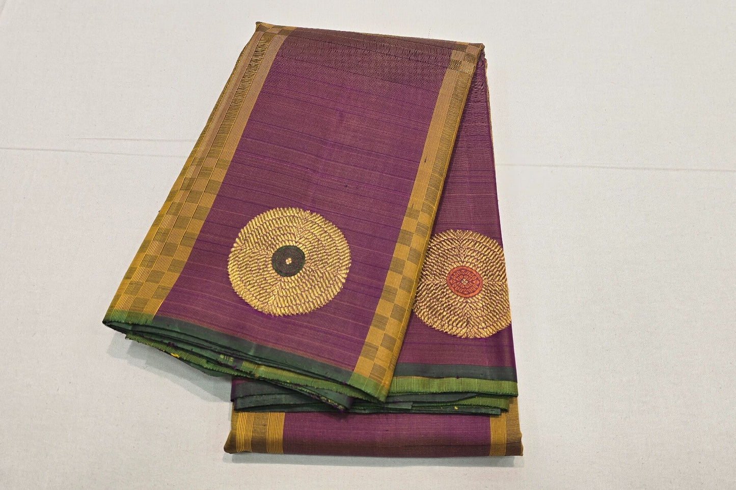 Mustard with Magenta Kanjivaram Silk Saree SS5976