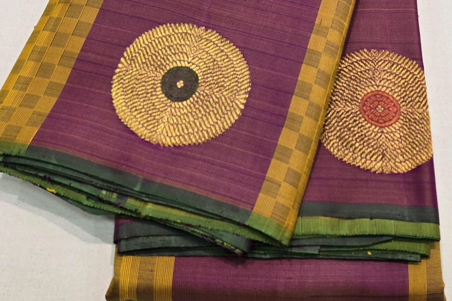 Mustard with Magenta Kanjivaram Silk Saree SS5976