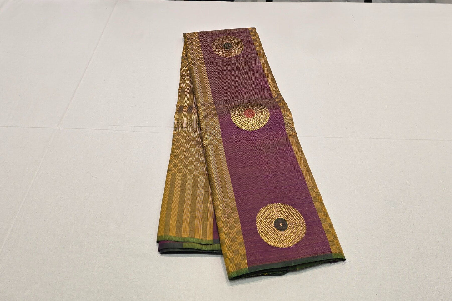 Mustard with Magenta Kanjivaram Silk Saree SS5976