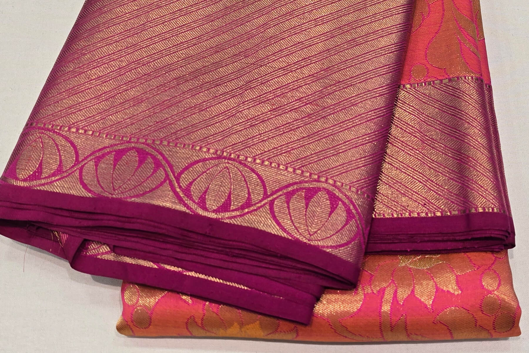 Peach Pink Kanjivaram Silk Saree SS6079
