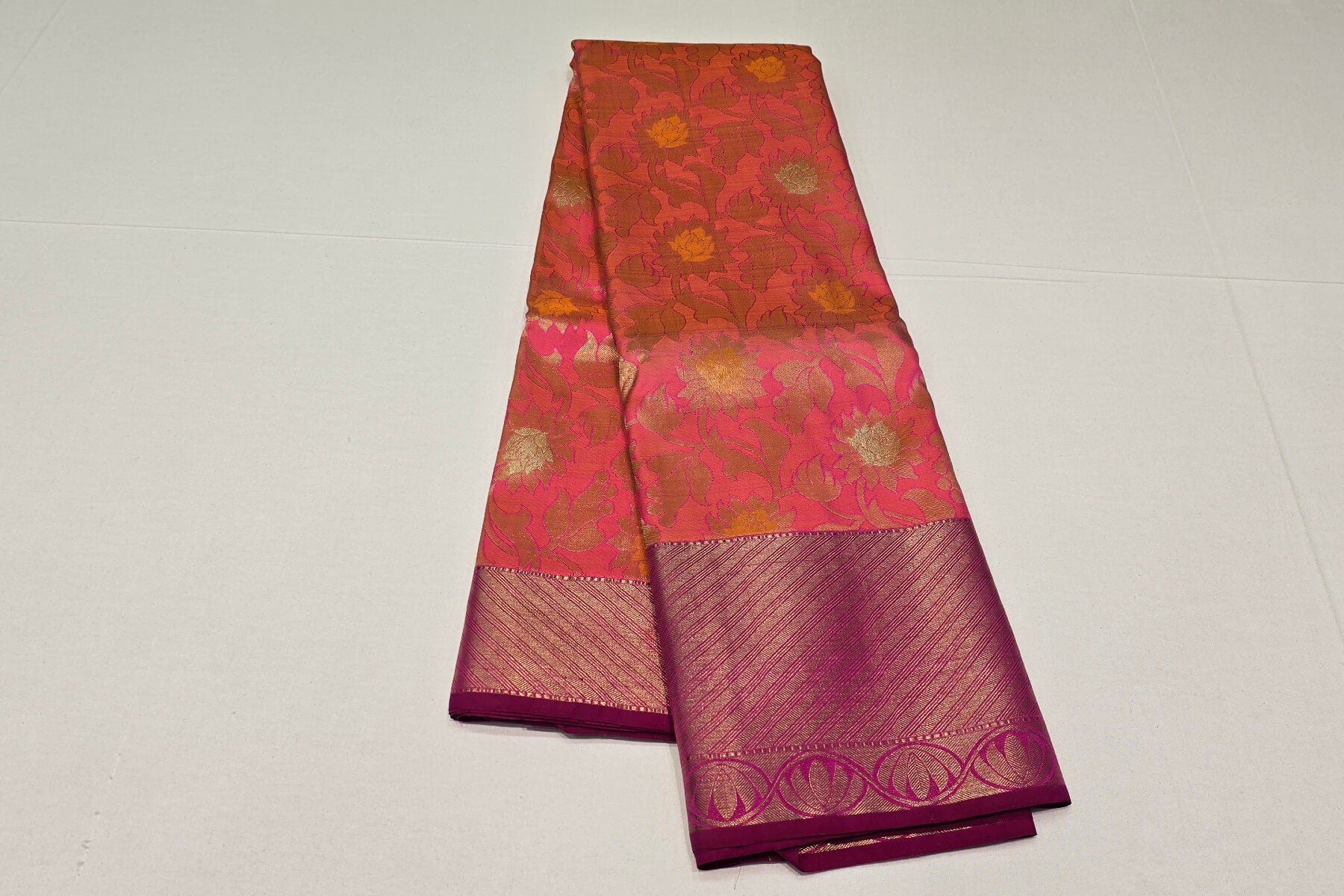 Peach Pink Kanjivaram Silk Saree SS6079