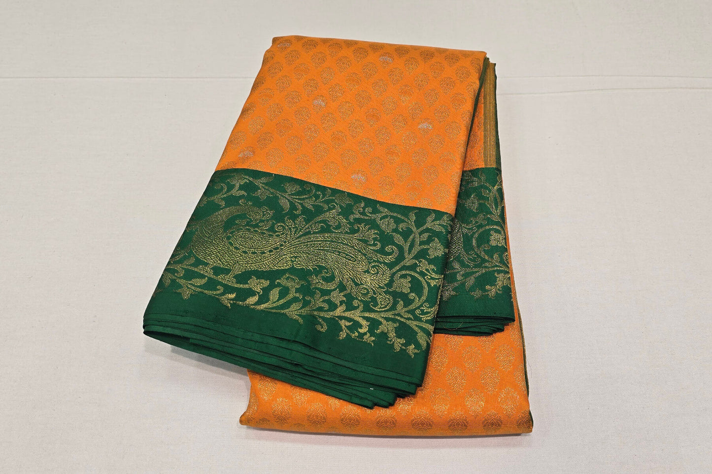 Mango Yellow Kanjivaram Silk Saree SS6086