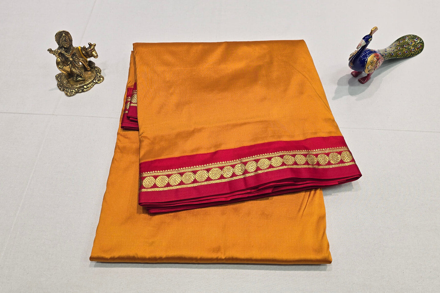 Mustard Ten yards silk saree SS6097