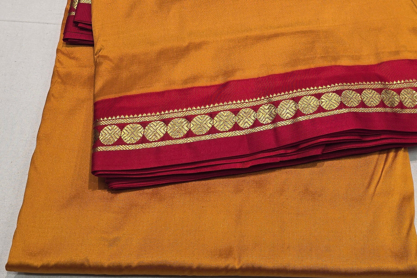 Mustard Ten yards silk saree SS6097