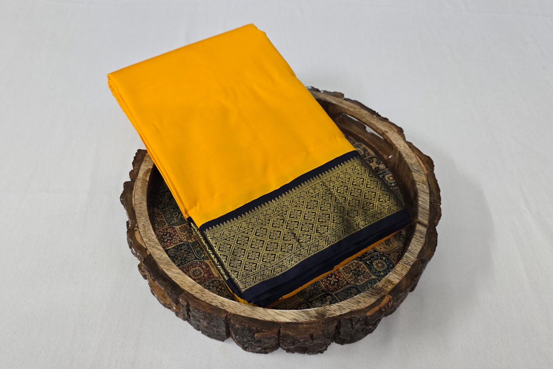 Mango yellow Kanchipuram silk saree