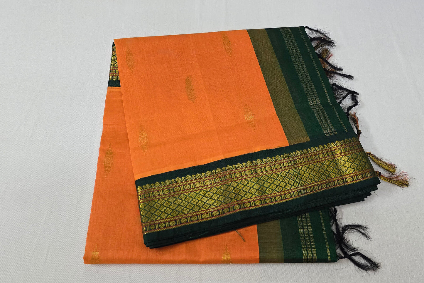 Orange vintage silk cotton saree