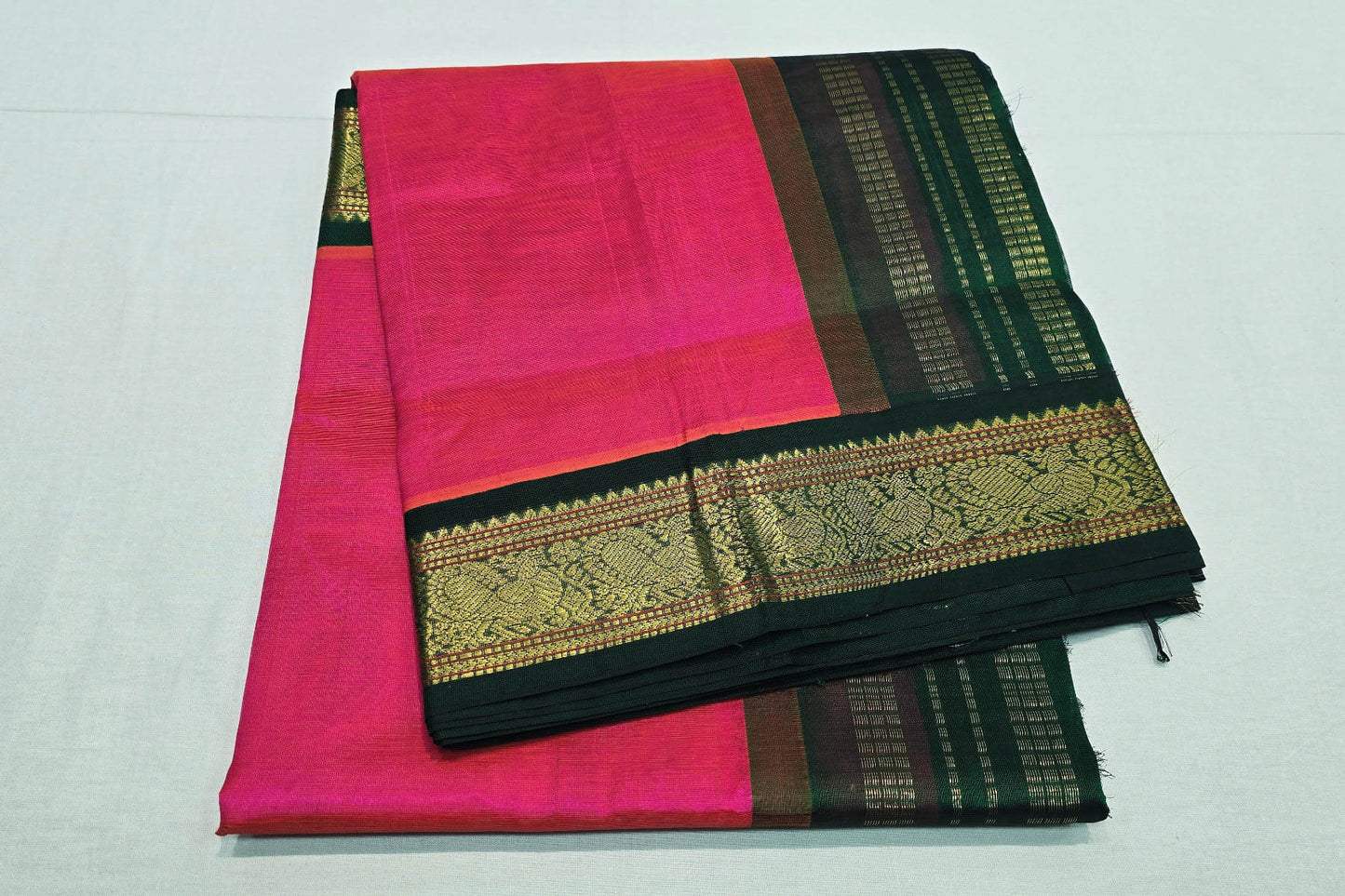 Pink silk cotton saree