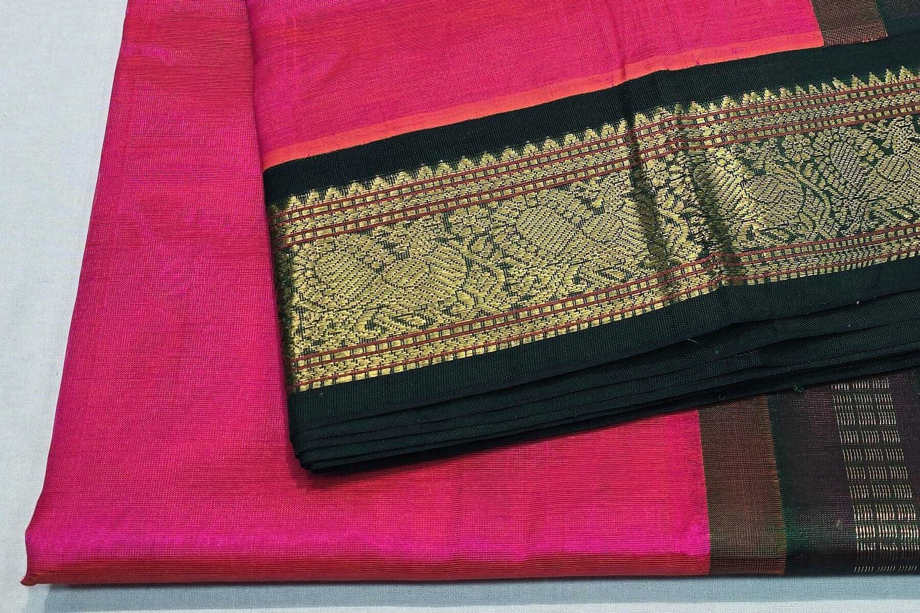 Plain silk cotton saree