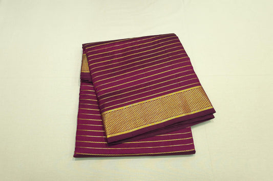 Dark magenta ten yards madisar silk saree