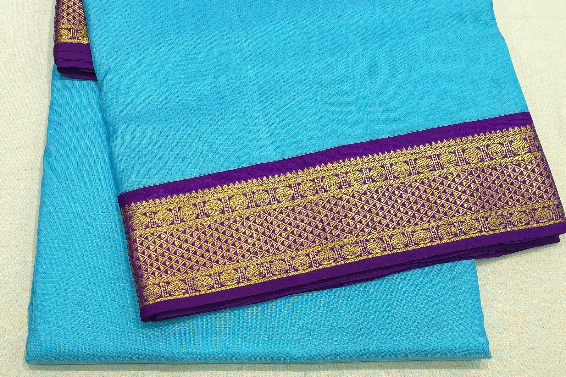 Plain ten yards madisar silk saree