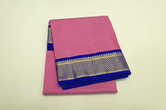 Baby pink ten yards madisar silk saree