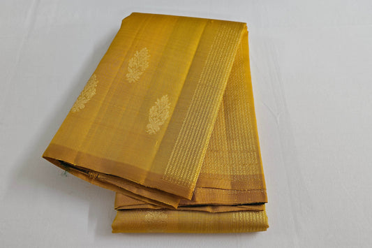 Mustard kanchipuram silk saree