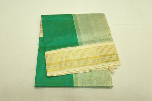 Rexona green silk cotton saree