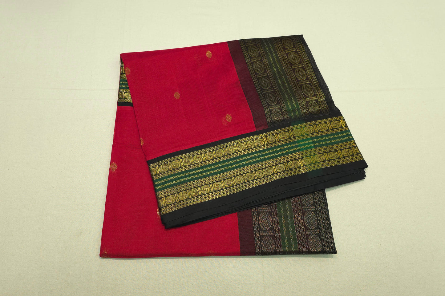 Red silk cotton saree