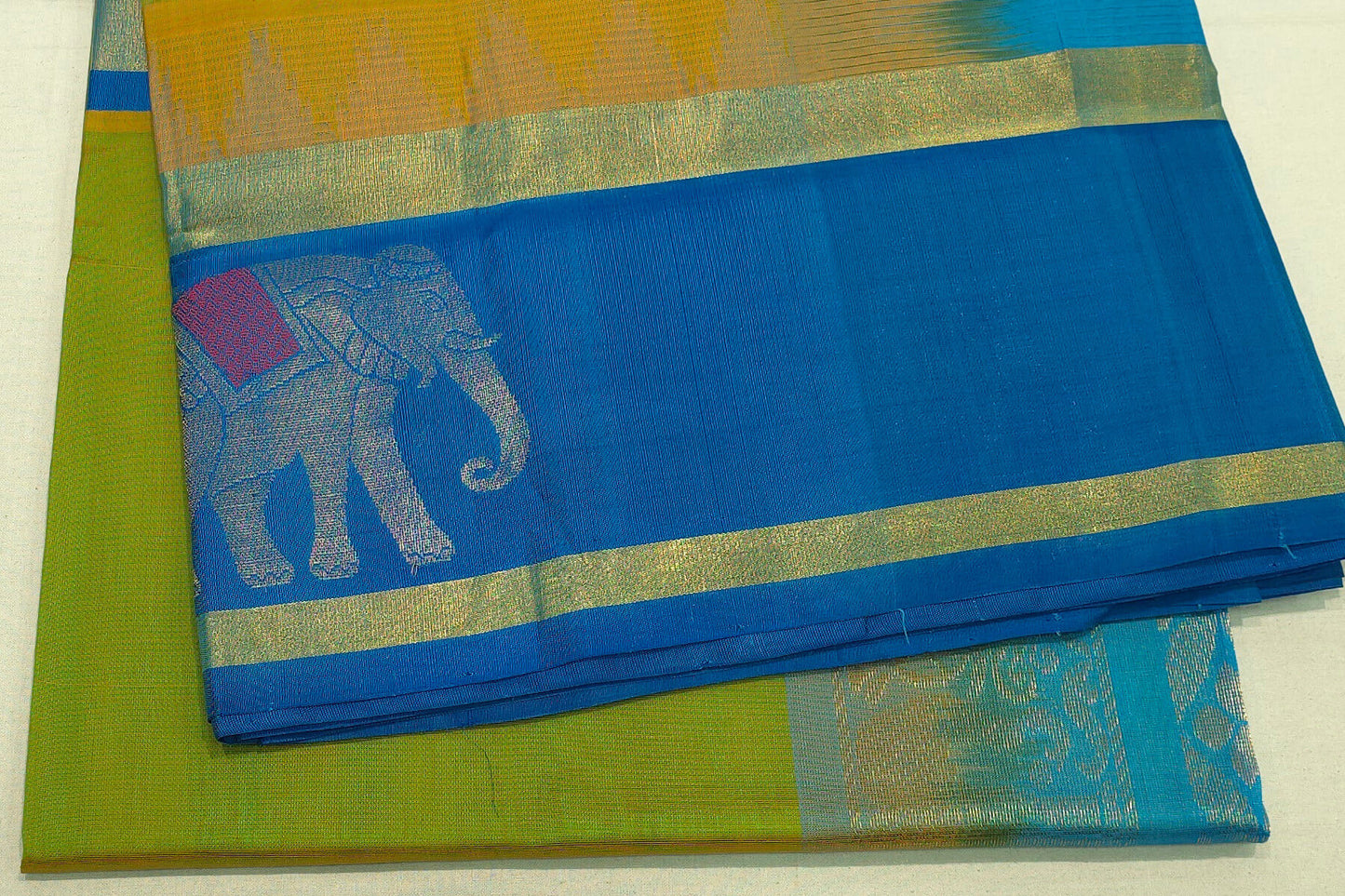 Plain silk cotton saree