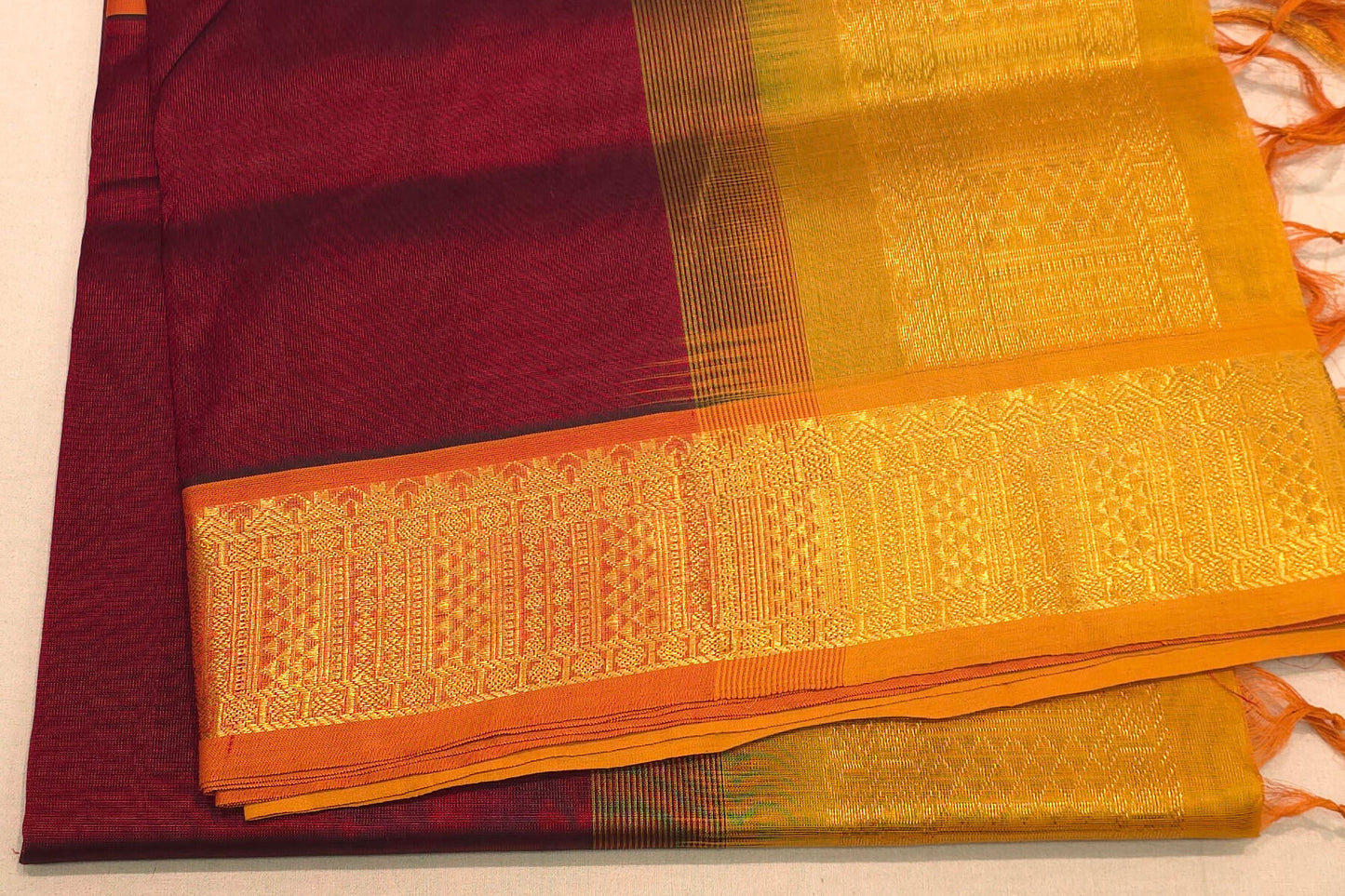 Plain silk cotton saree