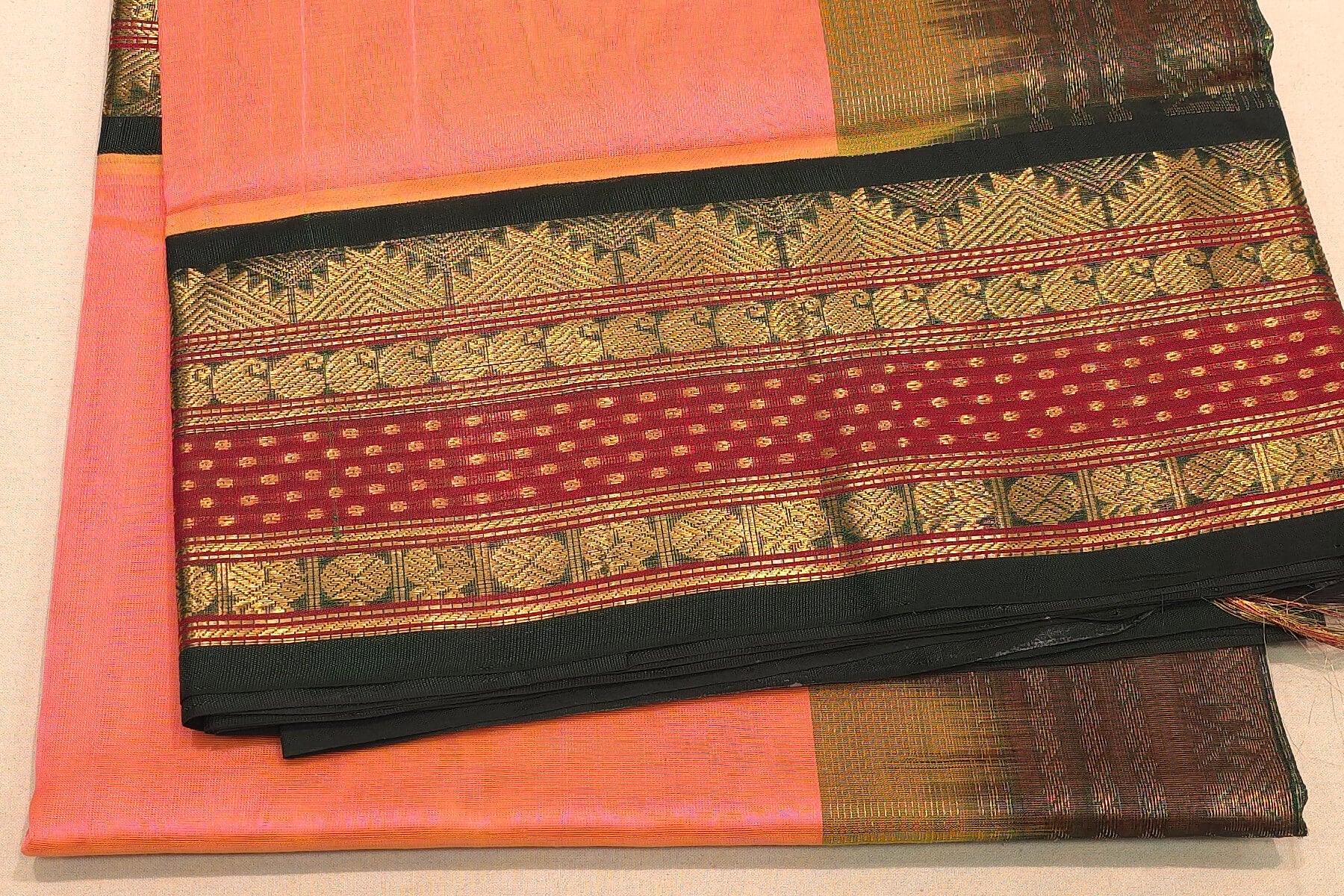 Plain silk cotton saree