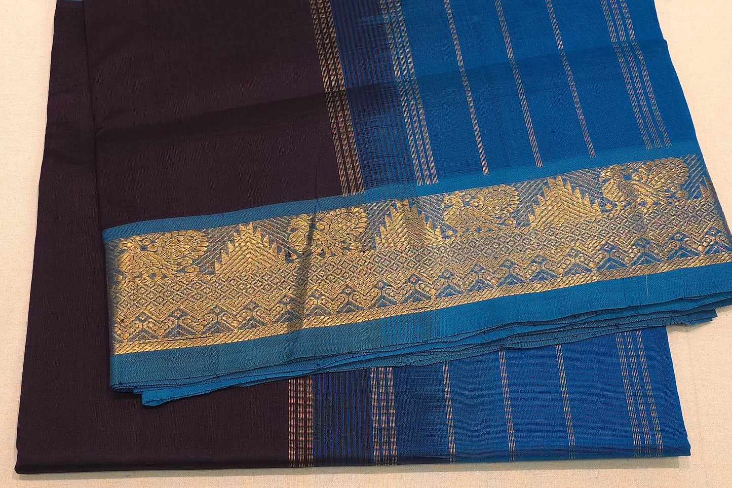 Plain silk cotton saree