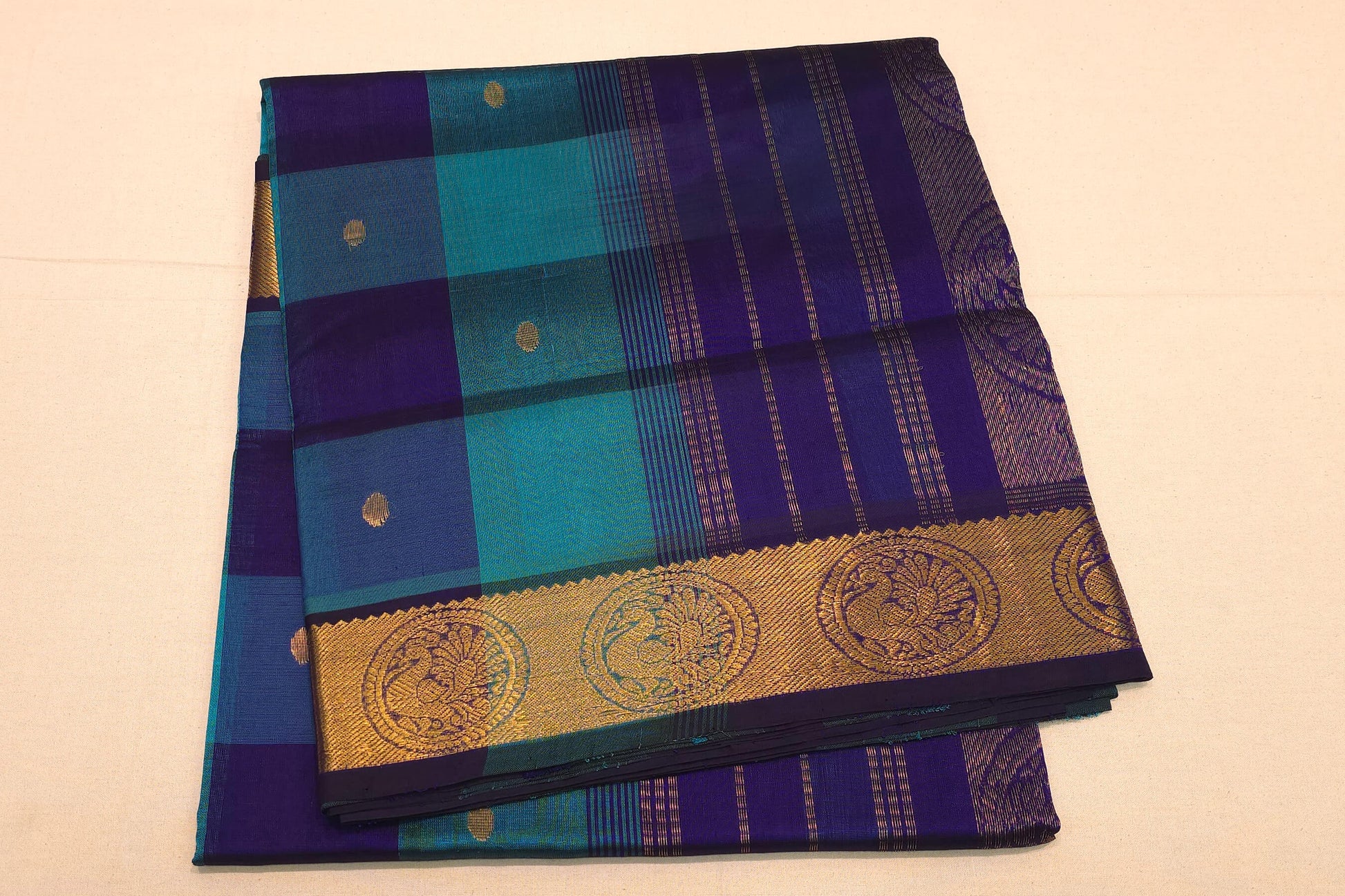 Multi-color silk cotton saree