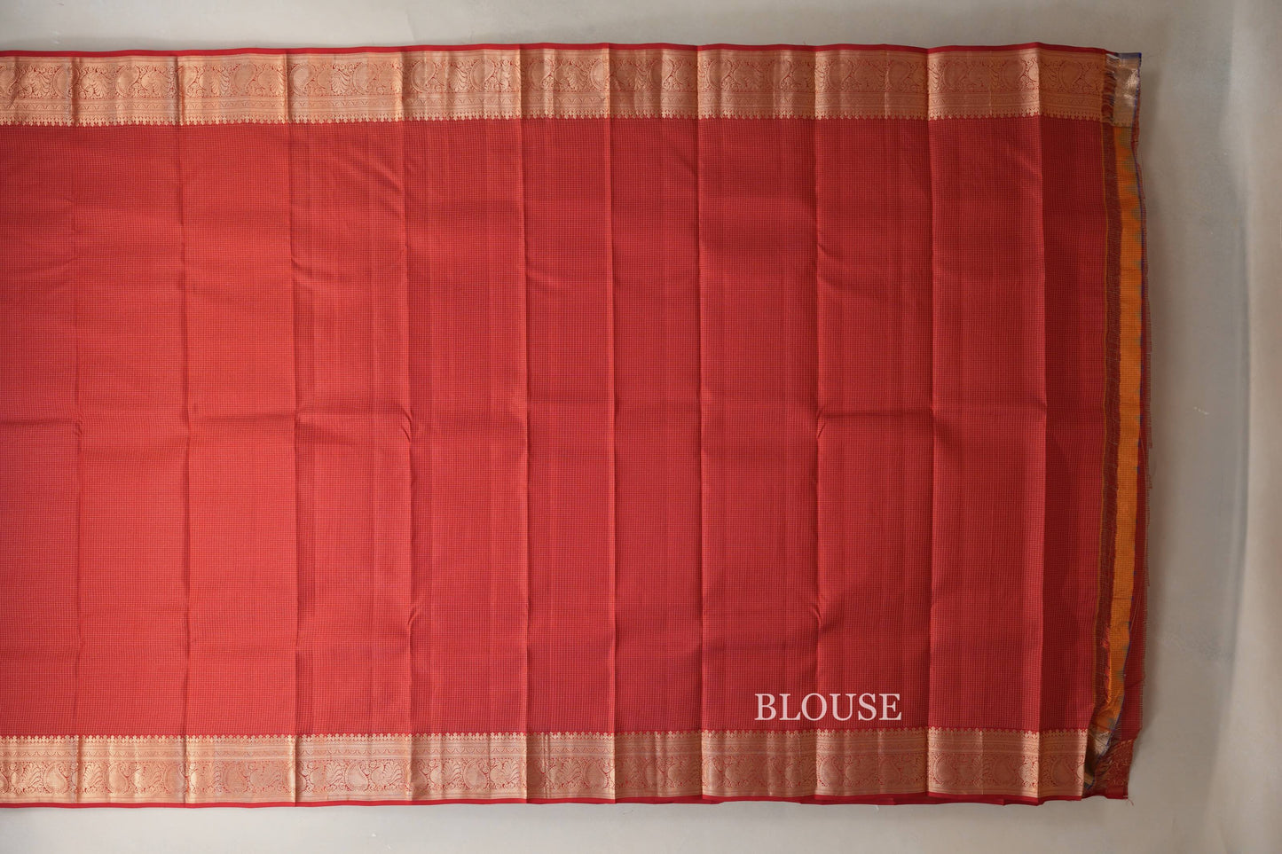 Red Light Weight Kanchipuram Silk Saree blouse