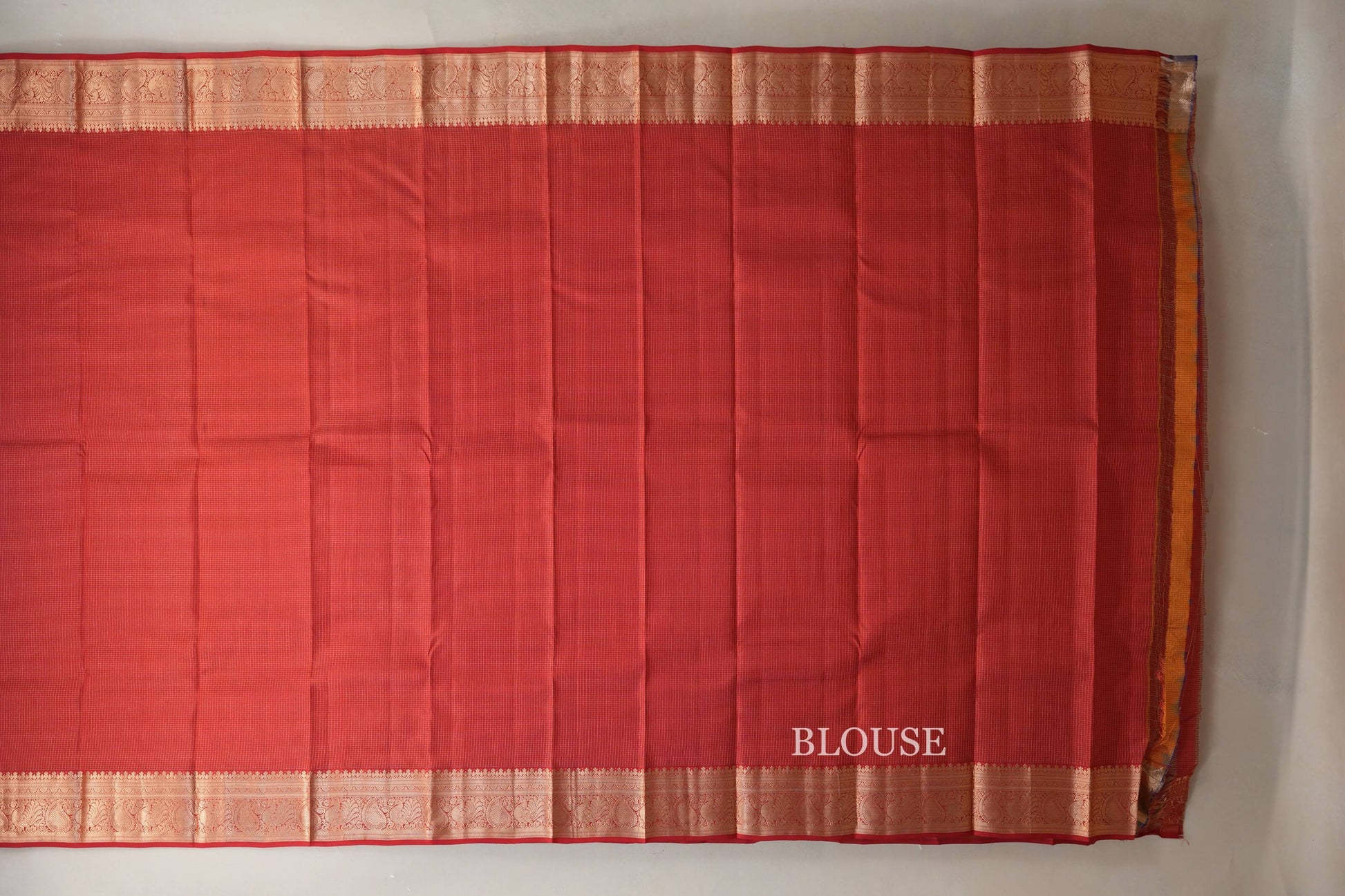 Red Light Weight Kanchipuram Silk Saree blouse