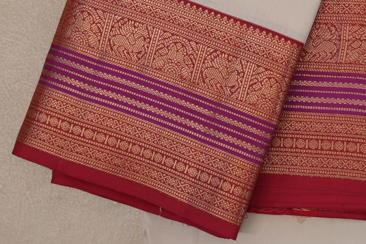 Light Beige Soft Silk Saree border