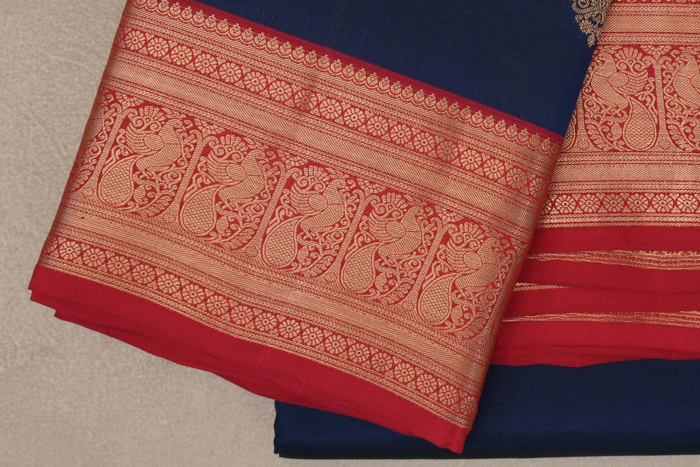 Navy Blue Soft Silk Saree border