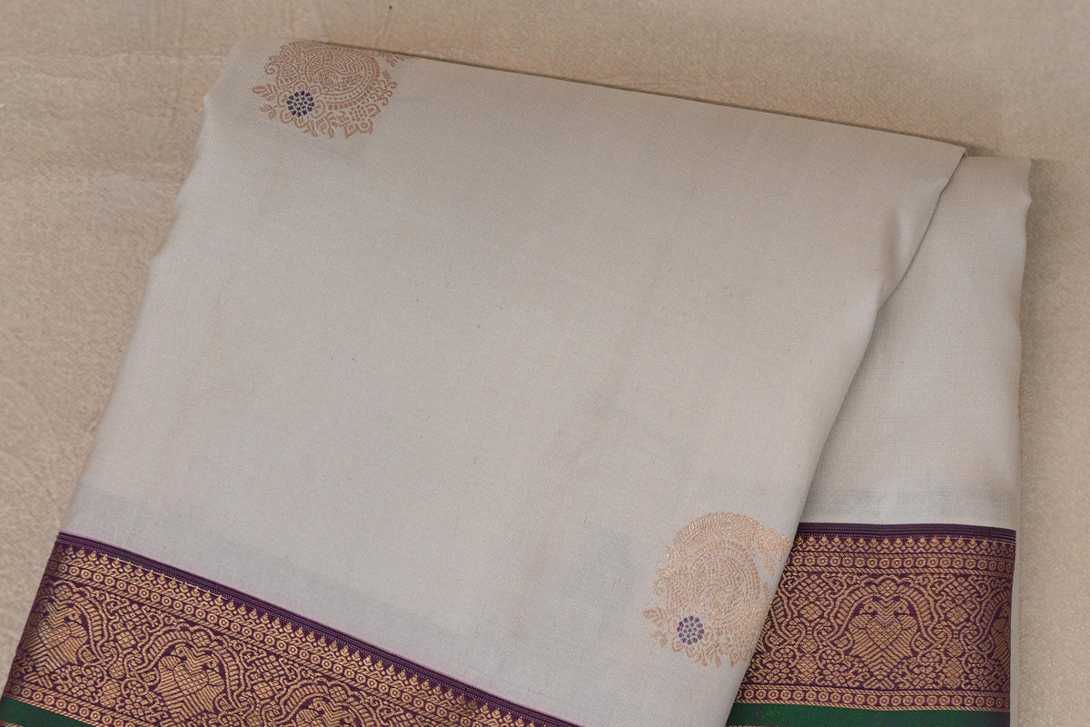 Light Beige with Multi Color Borders Soft Silk Saree body