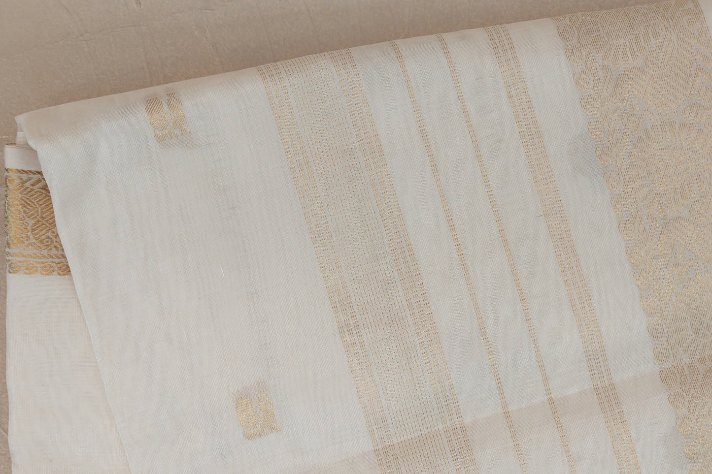 Cream Vegan Silk Cotton Saree body
