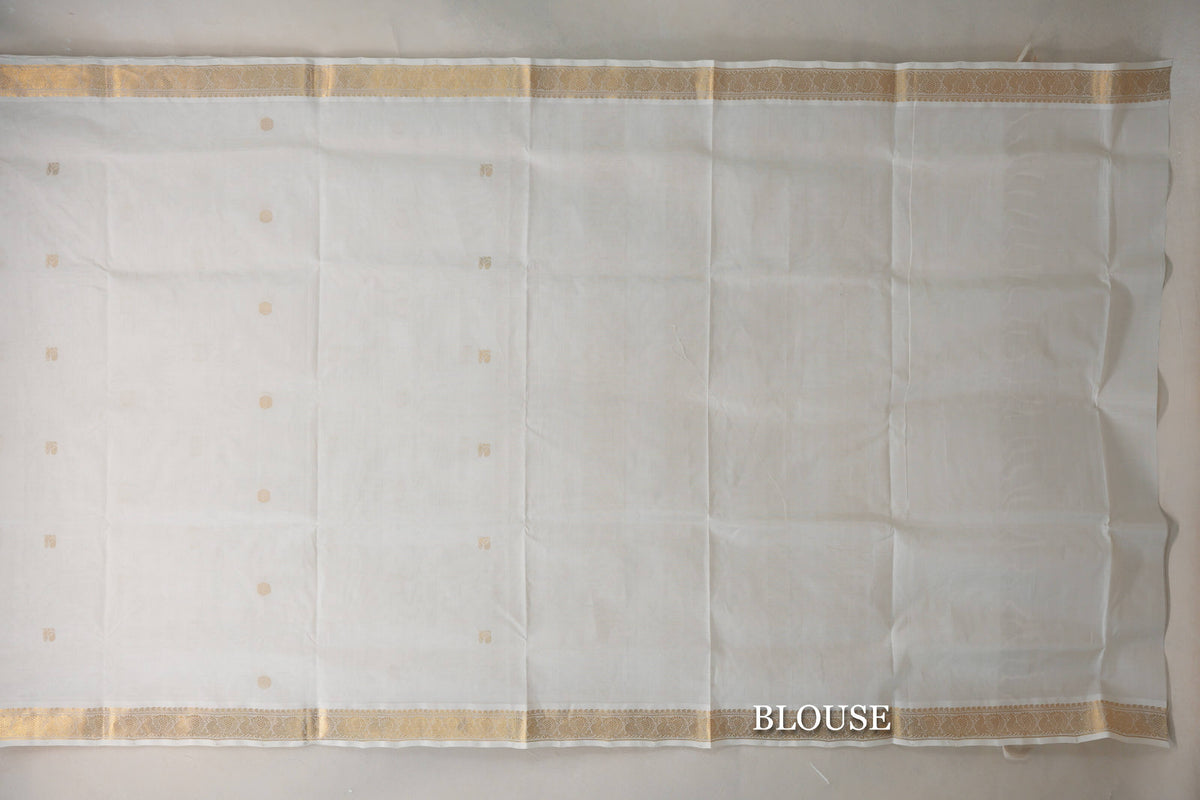 Cream Vegan Silk Cotton Saree blouse