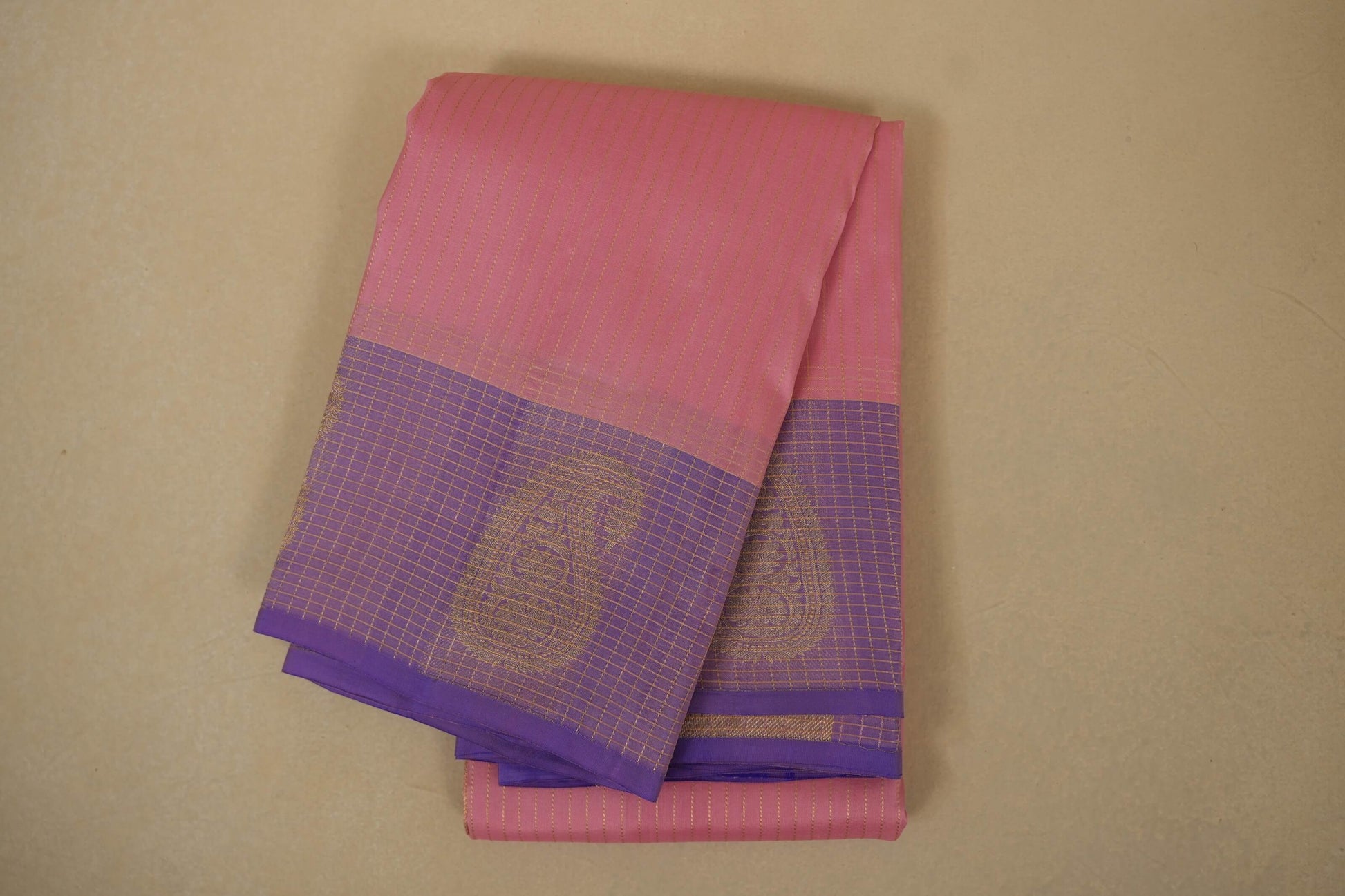 Baby pink vintage kanjivaram silk saree