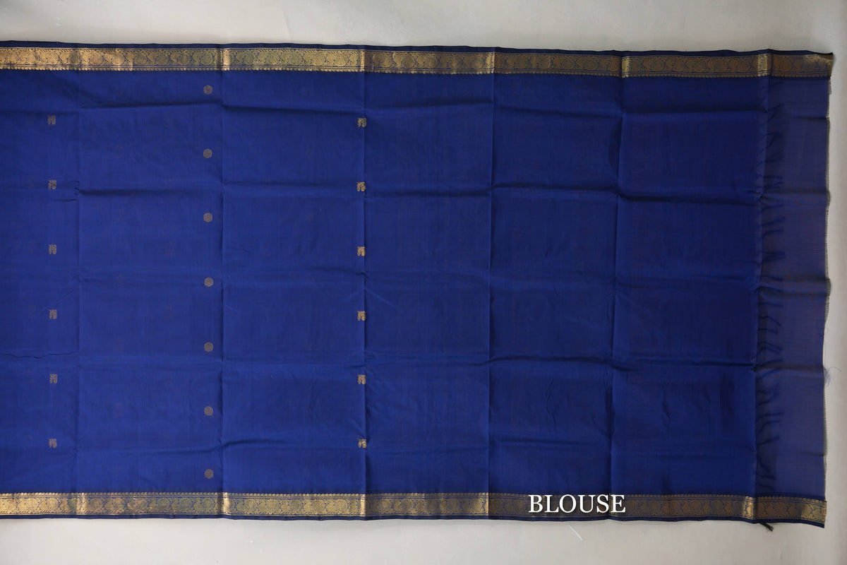 Deep Blue Vegan Silk Cotton Saree blouse