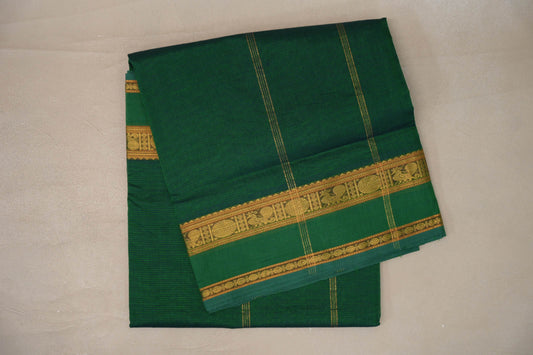 Deep Emerald Green Vegan Silk Cotton Saree 