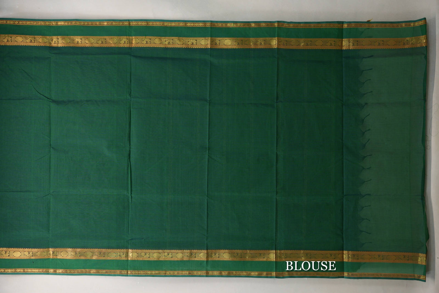 Deep Emerald Green Vegan Silk Cotton Saree blouse