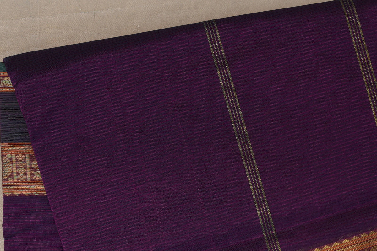 Deep Purple Vegan Silk Cotton Saree body