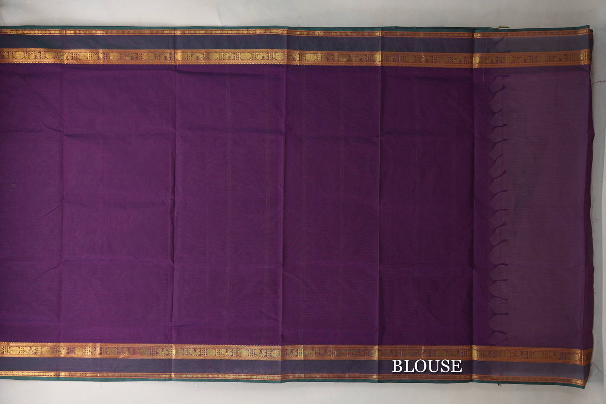Deep Purple Vegan Silk Cotton Saree blouse