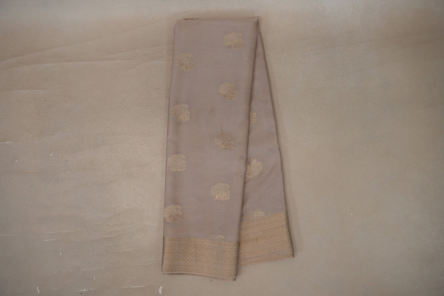 Online Dark Beige Mysore Silk Saree