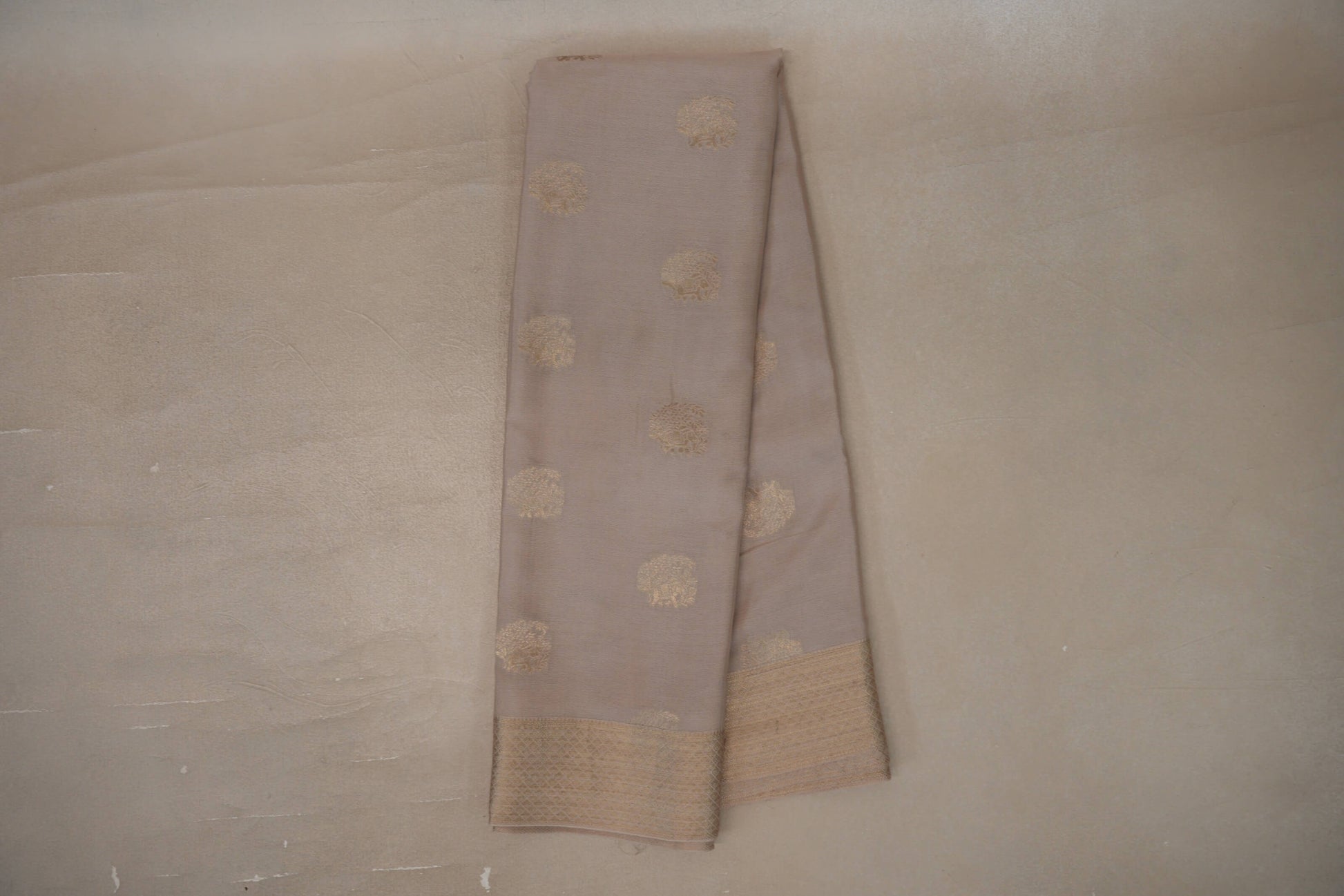 Online Dark Beige Mysore Silk Saree