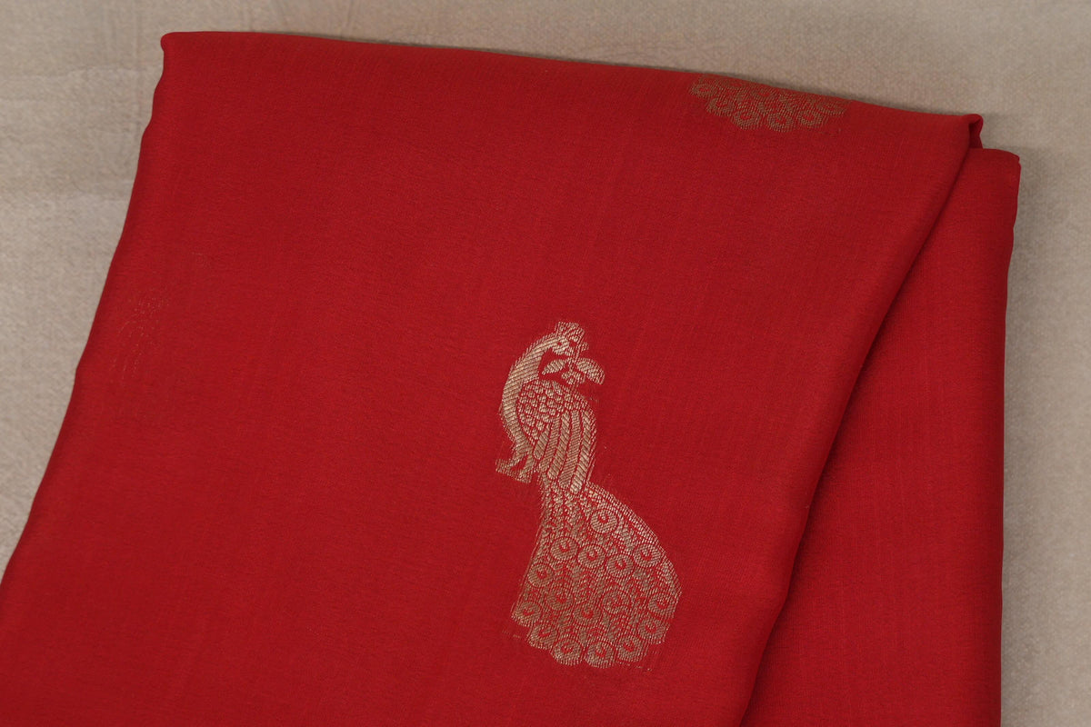 Bright Red Mysore Silk Saree body