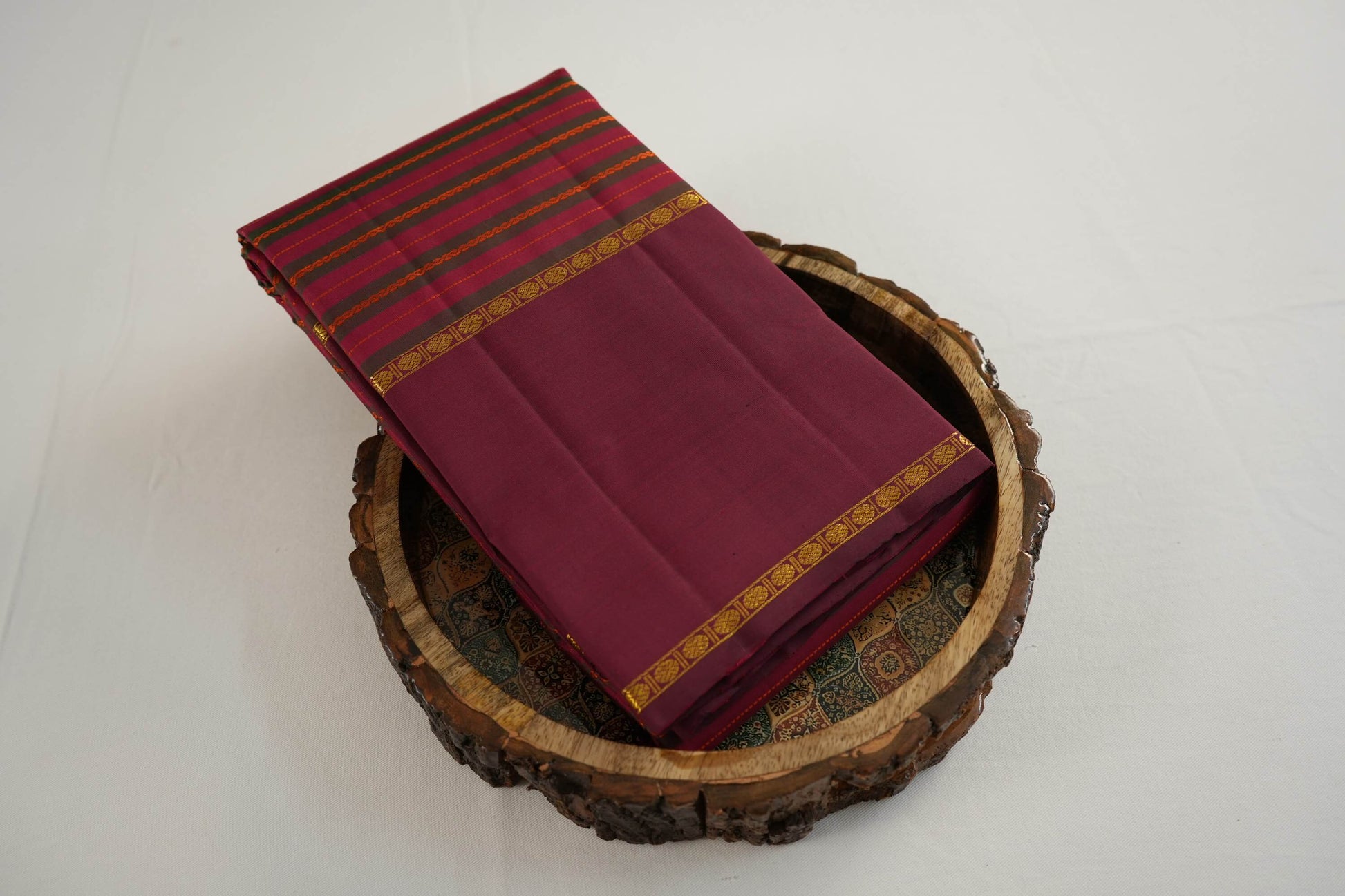 Maroon Kanchipuram silk saree