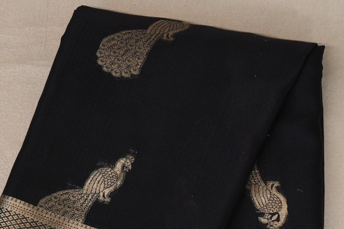Black Mysore Silk Saree body