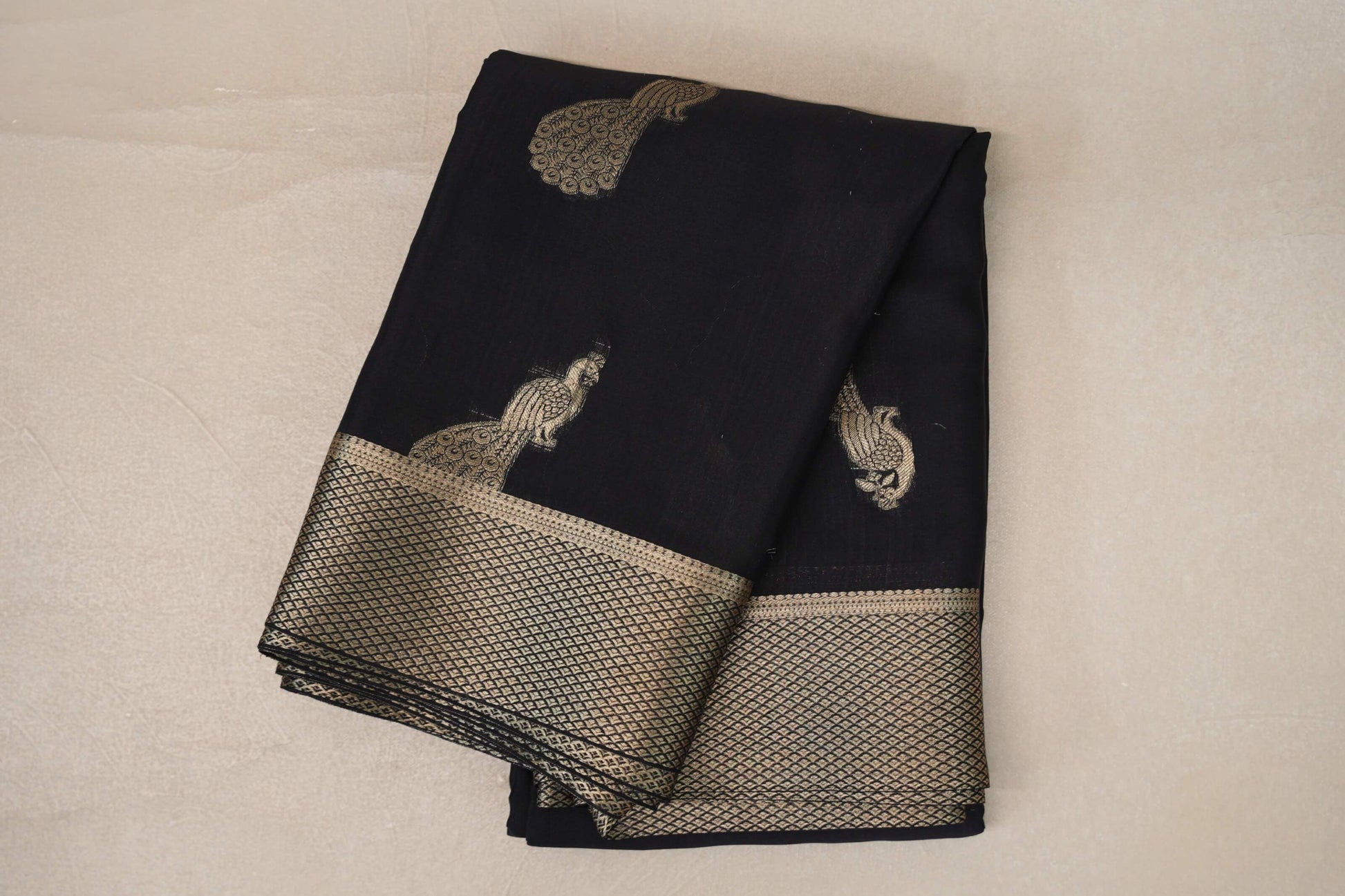 Black Mysore Silk Saree