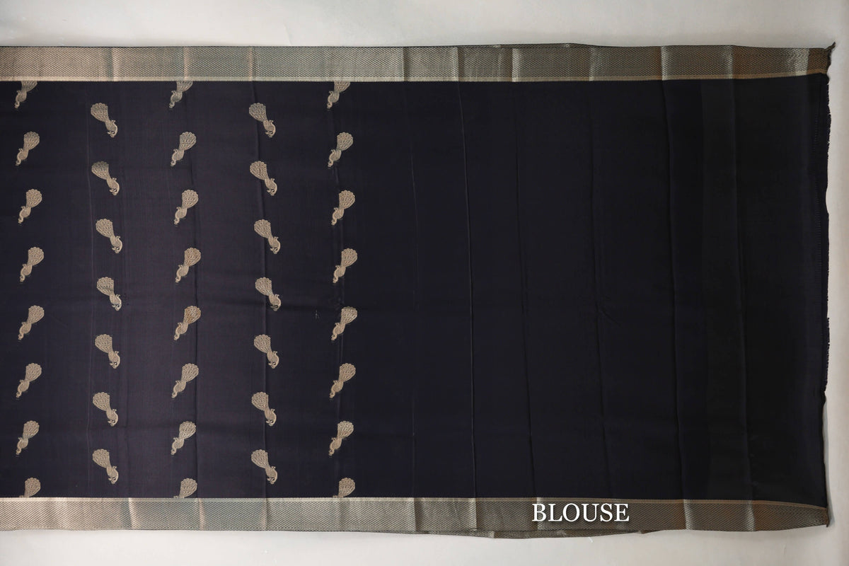 Black Mysore Silk Saree blouse