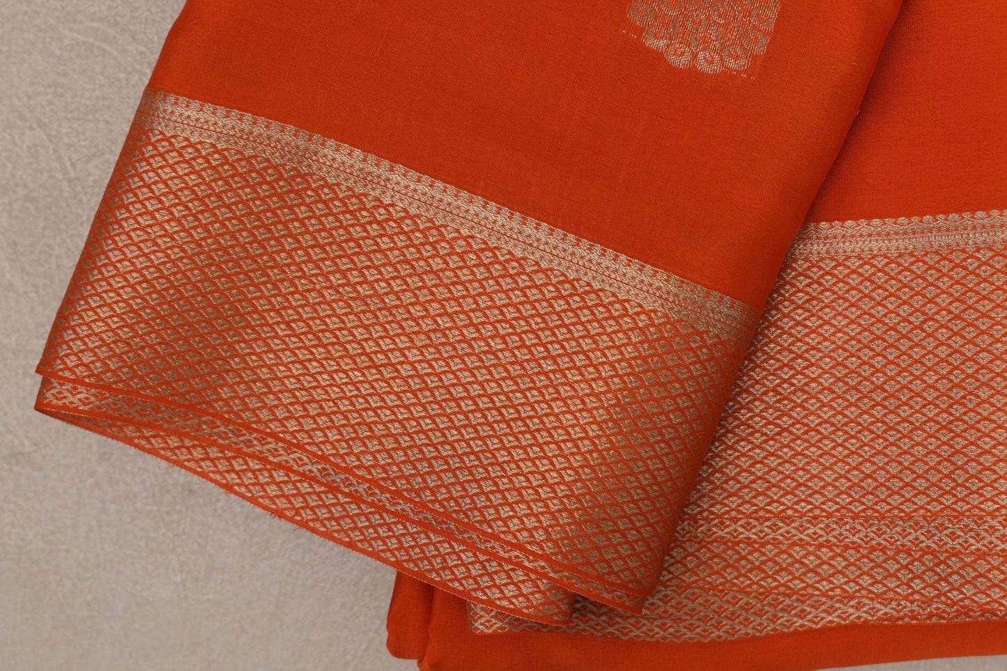 Burnt Orange Mysore Silk Saree border