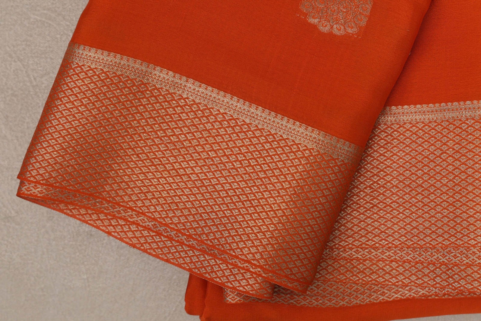 Burnt Orange Mysore Silk Saree border