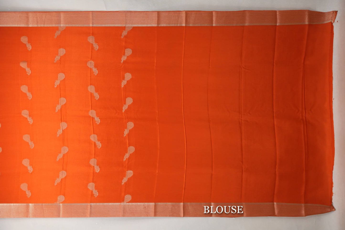 Burnt Orange Mysore Silk Saree blouse