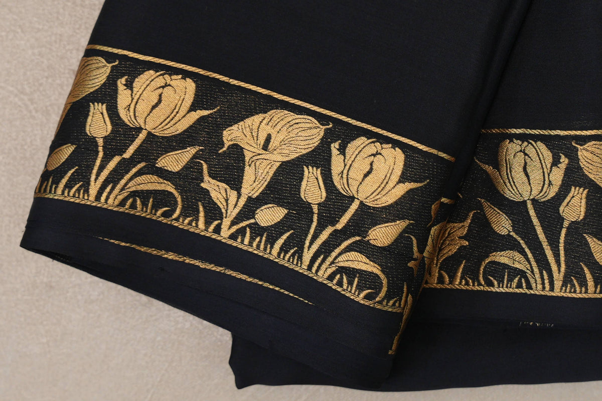 Black Mysore Silk Saree border