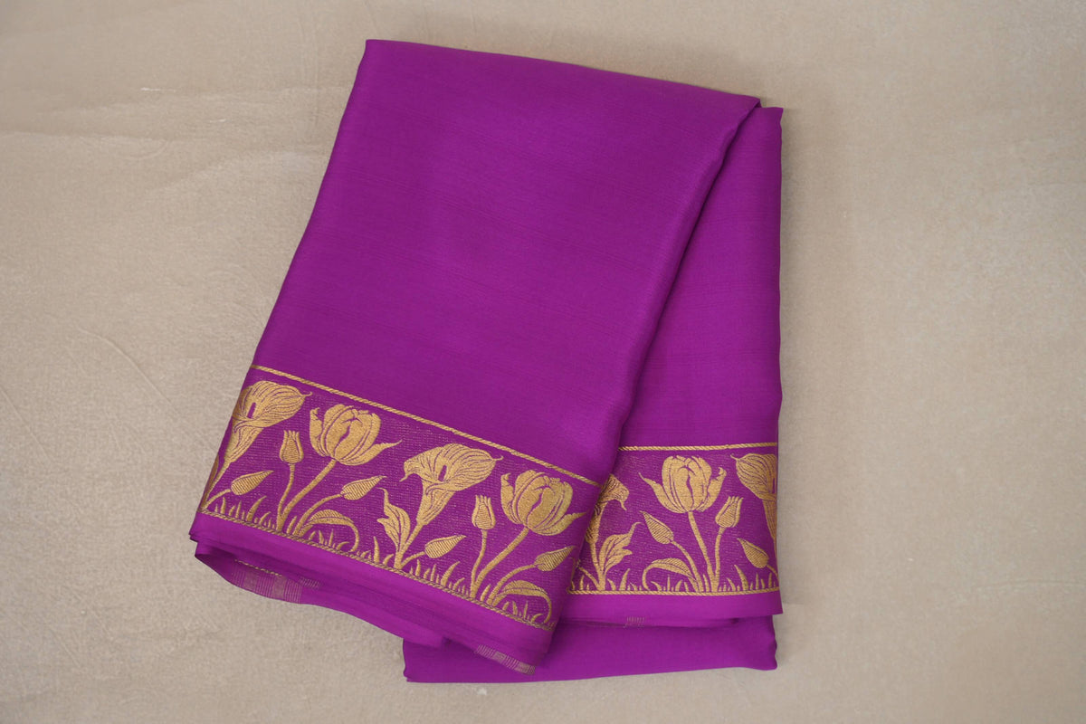 Magenta Purple Mysore Silk Saree